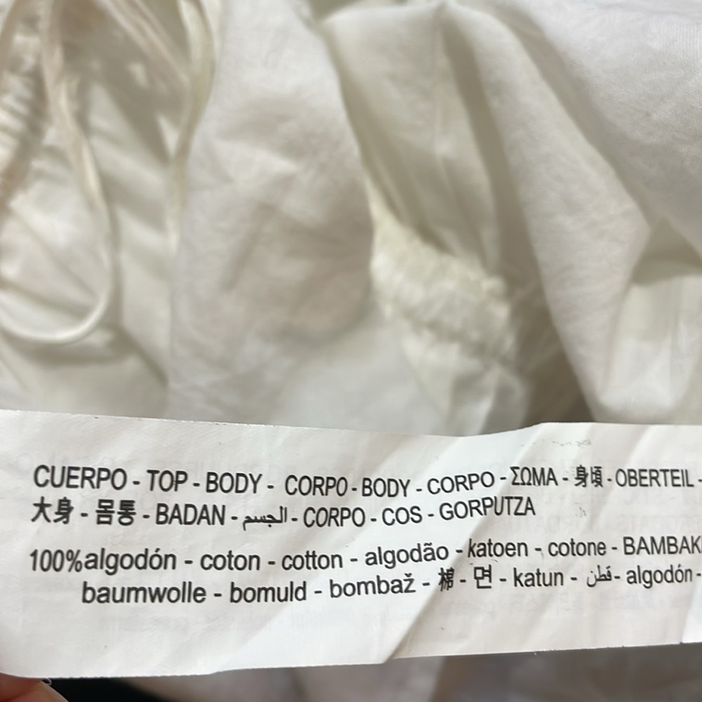 Zara white gauze long sleeve top size XL new with tag - Picture 15 of 16